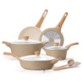 SENSARTE Ceramic Pots and Pans Set Nonstick, Kitchen Cookware Sets, 14-Piece Induction Cookware, Non-toxic Healthy Non Stick Cooking Set, with Frying Pans Set, PFAS PTFE PFOA PFOS Free