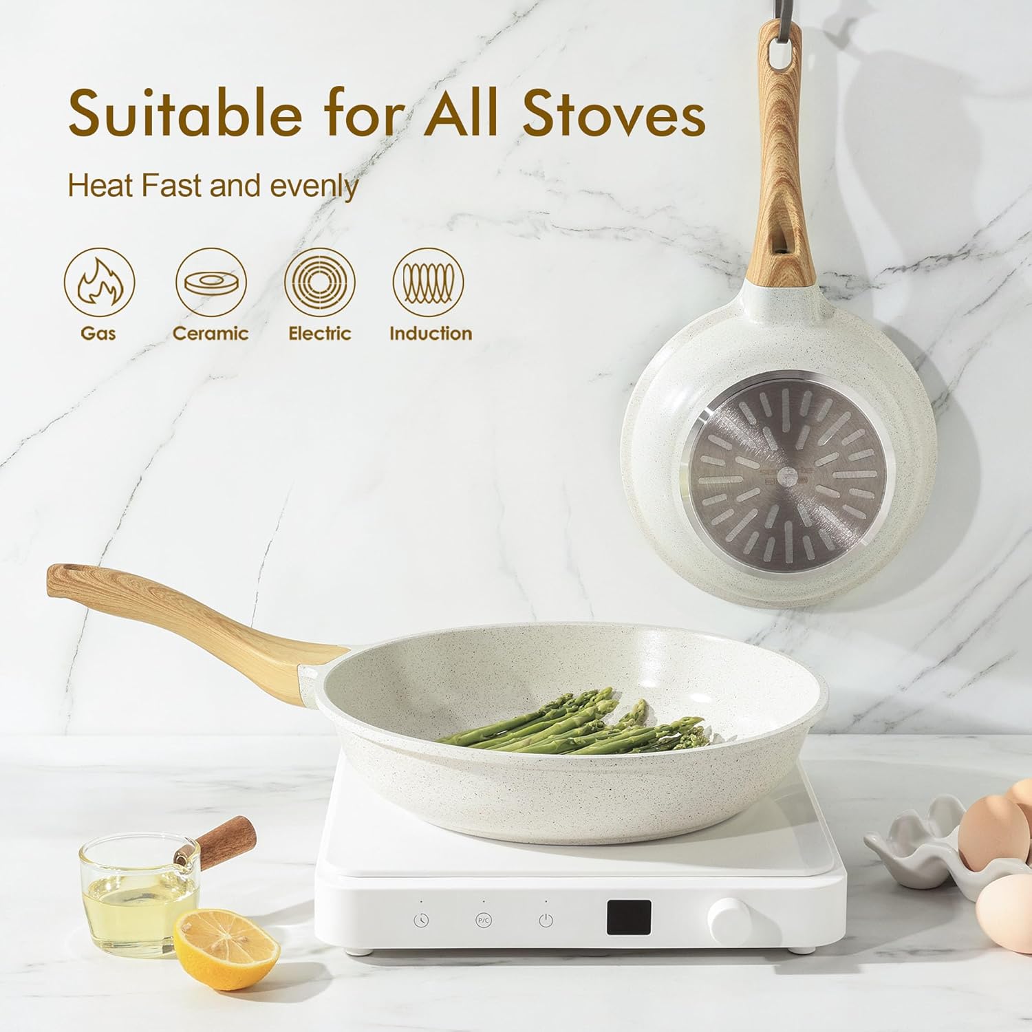 Nonstick Ceramic Frying Pan Skillet, 8 Inch Omelet Pan